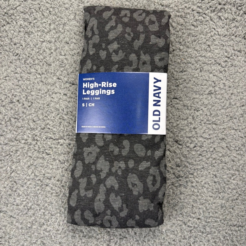 Old Navy High-Rise Leggings Leopard Print Stretch Casual Activewear Small